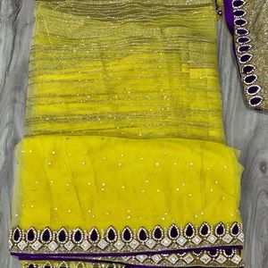 Saree stitched with stitched blouse